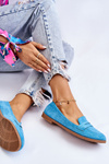Comfortable Suede Women's Loafers Blue Lucca
