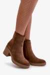 Women's Heeled Boots Insulated Eco Suede Brown Arkesia