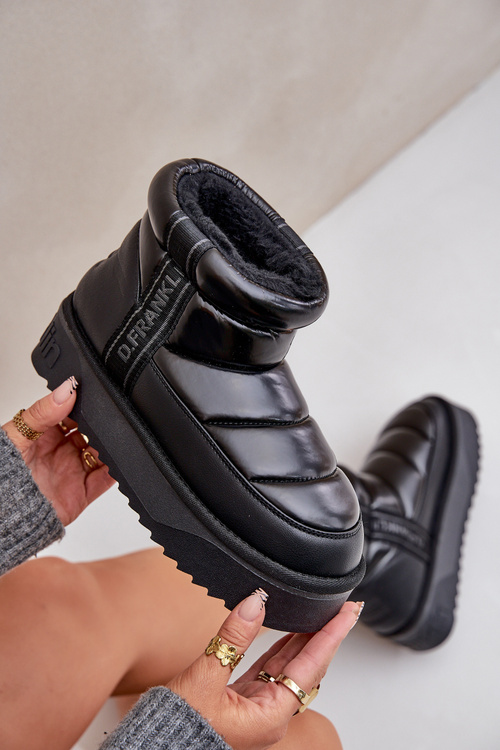 Low Snow Boots On Thick Sole D.Franklin Black DFSH371011