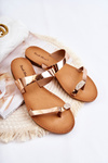 Women's Lacquered Flip-flops Rose Gold Jimena