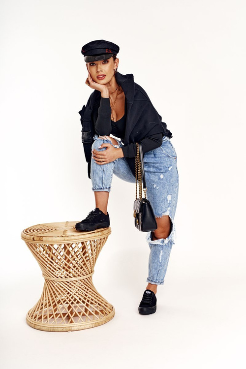 Women's Sneakers On A Chunky Sole BIG STAR FF274248 Black