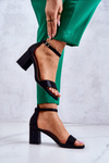Fashionable Women's Sandals On A Heel Black Lucida