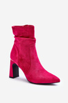Suede Ankle Boots Fuchsia Mellamene