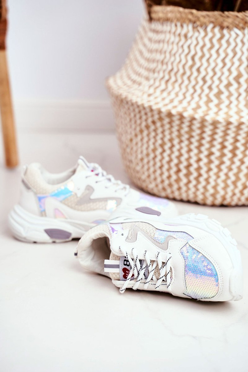 Sportowe Damskie Buty Lu Boo Białe Dazzle Me