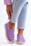 Espadryle Klasyczne Damskie Fioletowe Flaure NB273