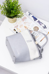 Women's Grey Silver Handbag Sack Monnari