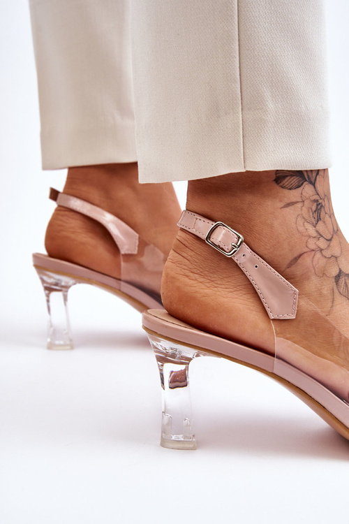 Elegant Transparent Sandals With Decoration Nude Lilah