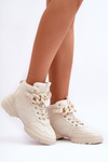 Women's Suede Sport Shoes with Chain Beige Tymagio