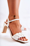 Leather Sandals With A Braid White Sofielle