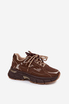 Women's Sports Sneakers With Double Lacing Chocolate Annelie