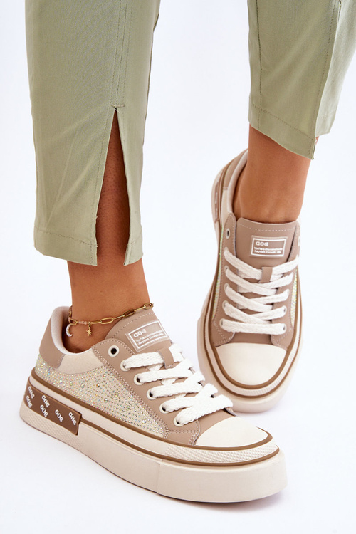 Women's Sneakers With Jets GOE LL2N4055 Beige