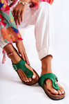 Women's Slippers Flip-Flops On Cork Green Elina