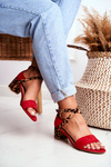 Lu Boo Red Panther Sandals On A Pole Dora