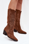 Suede Cowboy Boots For Women With Heel Camel Karira