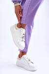 Women's Sports Shoes On A Massive Platform White And gold Chante