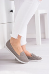 Grey Women's Ballerina Lords with Zircons Hortense