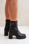 Insulated ankle boots with buckle black Selavia
