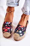 Fashionable Slip-On Espadrilles In Flowers Black Morice