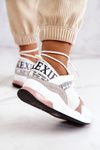 Buty Sportowe Sneakersy Koturn Białe Lorey