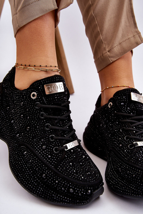 Sneakersy Damskie Platforma Czarne GOE JJ2N4058