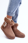 Faux Fur-Lined Clasp Snow Boots Dark Beige Dulca