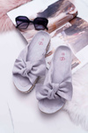 Women's Flip Flops With Cocards Thick Sole Grey Milady