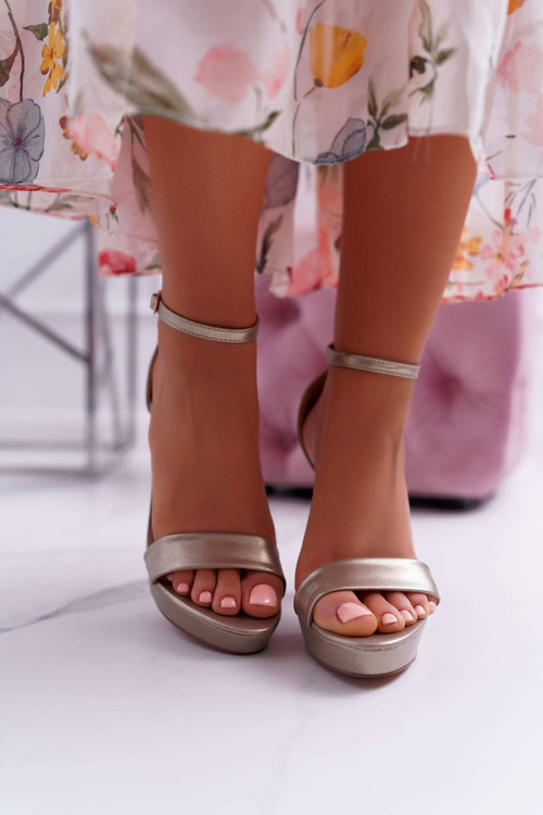 Women's Platform Heeled Sandals Gold Ellania