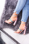 Lu Boo Golden Pink Stiletto Sandals Lissa