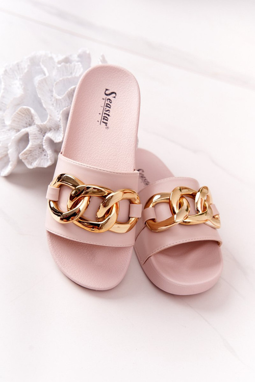 Rubber Slippers With Chain Beige One Moment