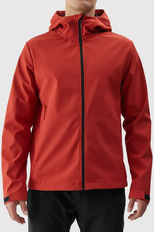 Kurtka Męska Softshell Z Kapturem 4F 4FWAW24TSOFM283-61S Czerwona