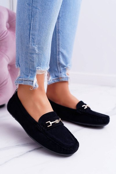 Women's Comfort Suede Moccasins Black Anzio