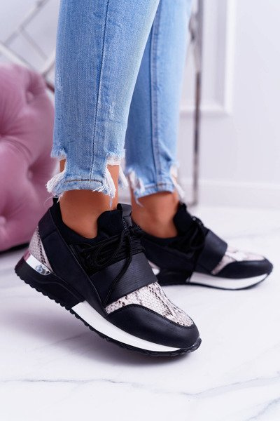 Sporty Women's Black Shoes Snake Elanco