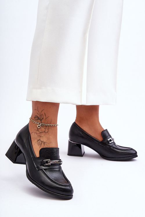 Comfortable Leather Pumps Black Damira