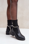 Boots With Sock And Shiny Lacing Black Dinarca