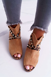 Lu Boo Women's Stiletto Sandals With Camel Uppers 318-30 Fiode
