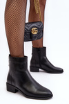 Women's Leather Zip-Up Boots Black Semotti