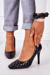 Elegant Quilted Heels Black Rosanna
