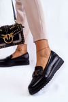 Leather Loafers On The Platform Black Abisso