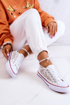Women's fabric sneakers with openwork White Venture 