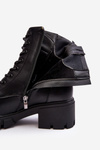 Women's Padded Ankle Boots Workery With Zip Black Evrarda