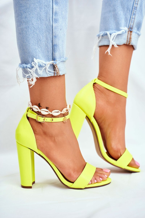Women's Stiletto Sandals Yellow Neon Anastasie