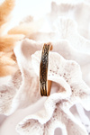 Women's Slip-on Bracelet With Embossing Black Gold