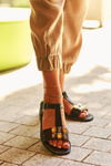 Elegant Women's Sandals With Decorative Details S.Barski KV27-030 Black