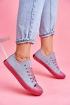 Women's Sneakers With Transparent Sole Big Star FF274260 Blue-Pink 