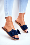 Women's Slides With Bow Navy Blue Malaysia