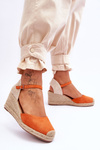 Suede Espadrilles Wedge Sandals Orange Cammer 