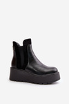 Women's Insulated Ankle Boots On Platform And Wedge Black Mivanira