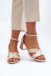 Women's High Heel Sandals in Beige Irivana