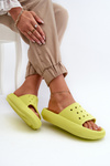 Women's Foam Slides on Thick Sole Lime Beula