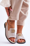 Women's Sandals With Decoration S.Barski KV-2775-49 Rose Gold